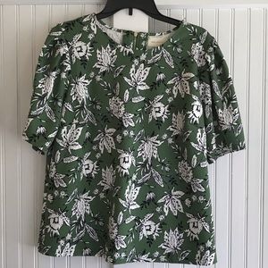 Pretty Green L Floral Blouse w/Zippered Back
